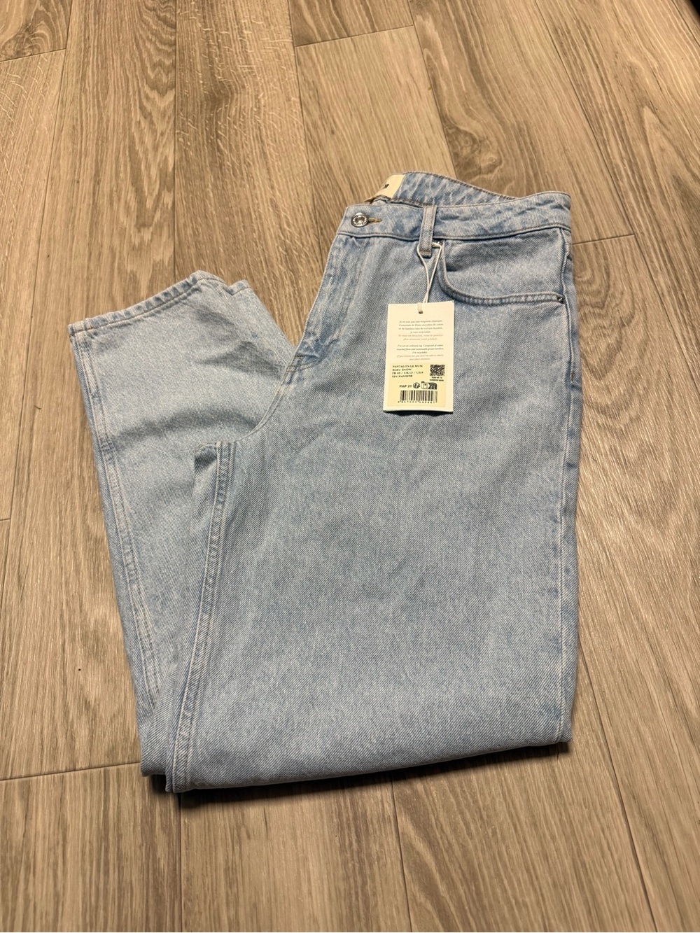 NWT Sezane pantalone le mum Light Blue Denim Jeans